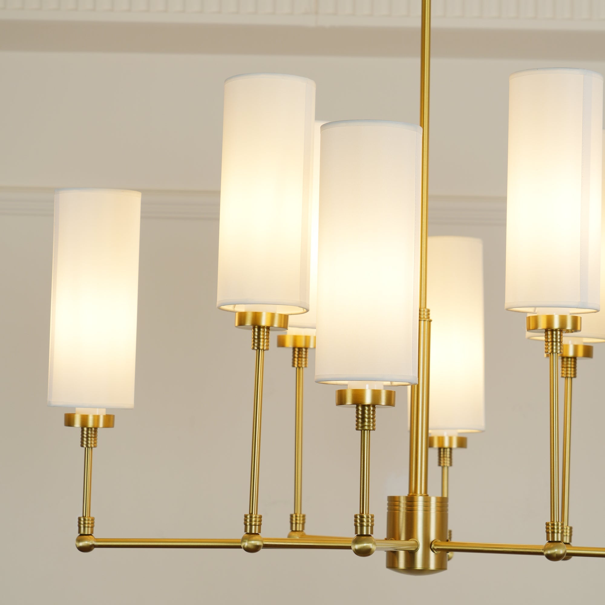 Artemis Chandelier Brass Fabric - Letslighting