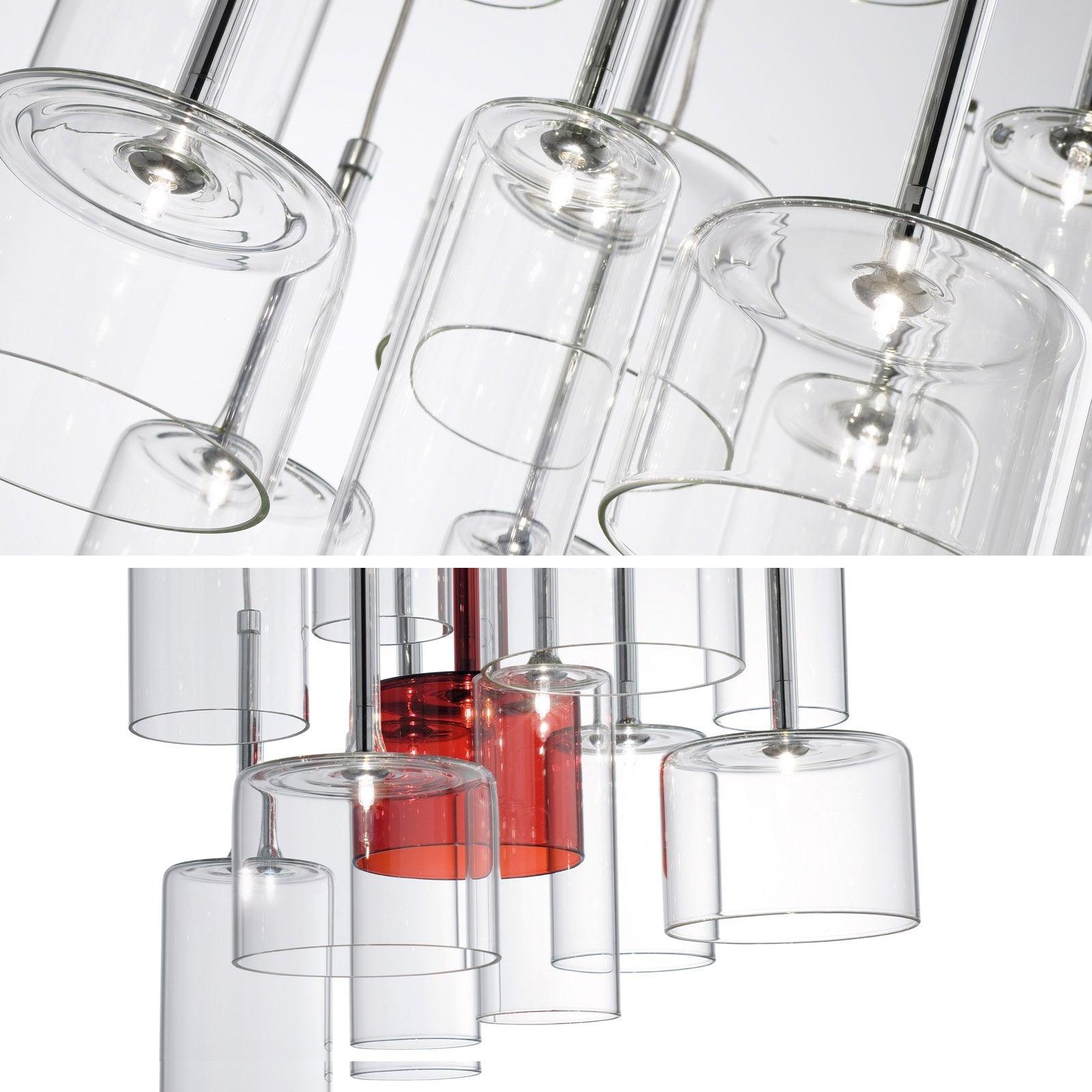 Zonia Chandelier Glass Cylinder Array Chrome - Letslighting
