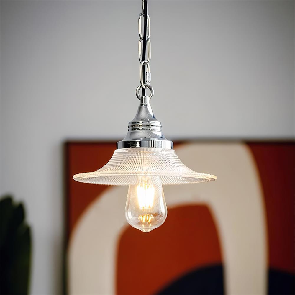 Zowie Pendant Lamp Prismatic Glass & Chrome - Letslighting