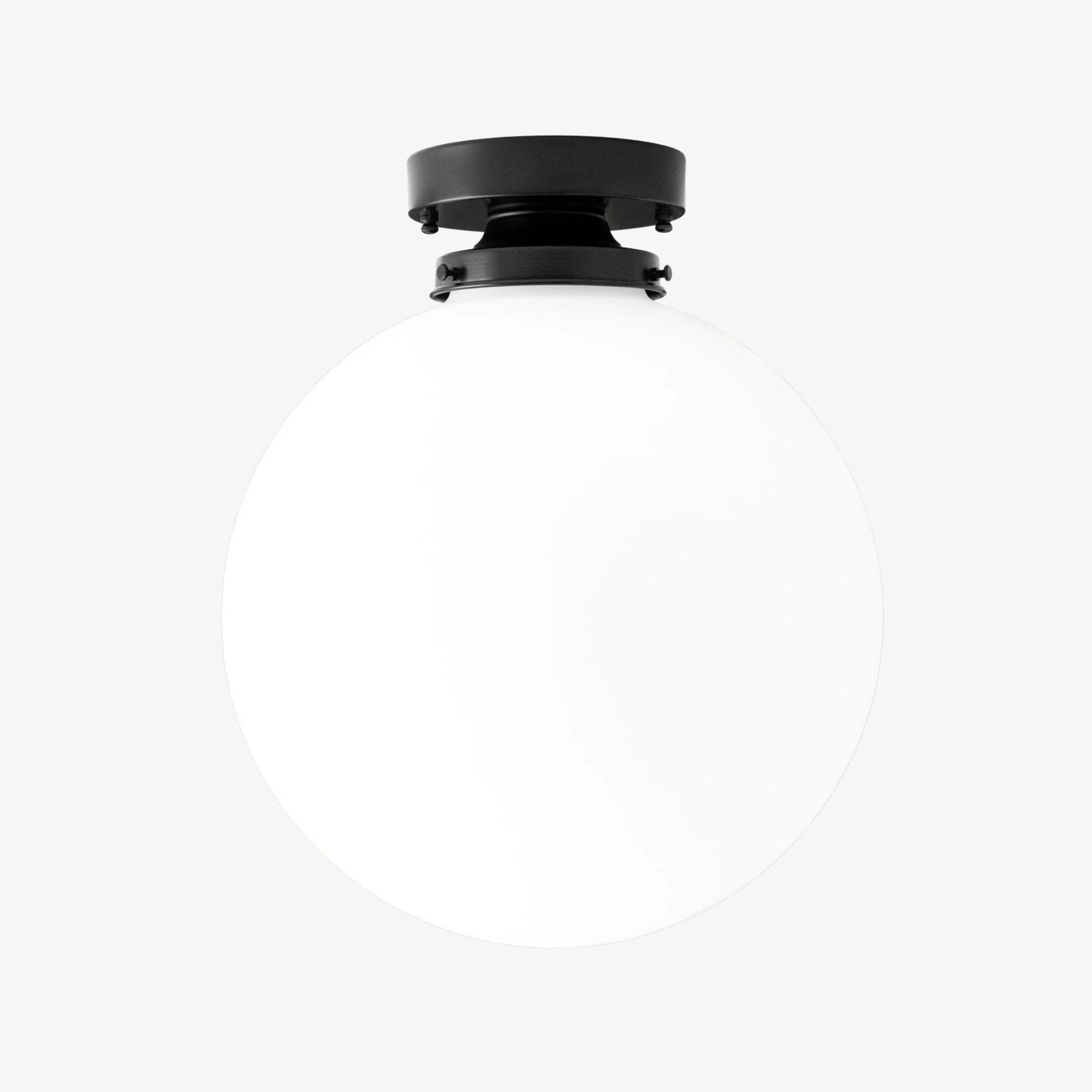 Pearl White Brass Globe Ceiling Light  Contemporary
