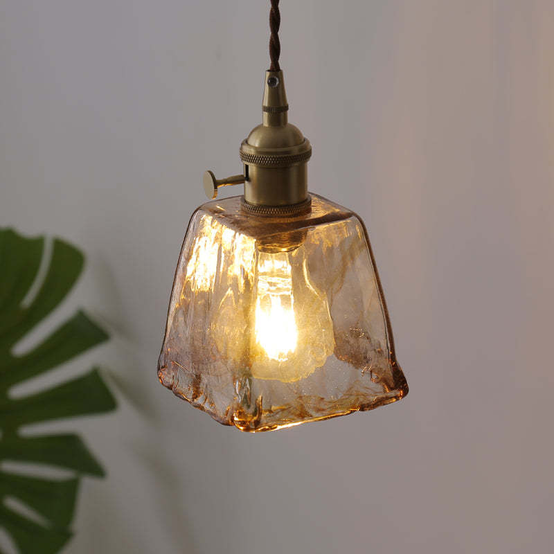 Arisha Vintage Style Industrial Pendant Light Retro Metal Glass Brass