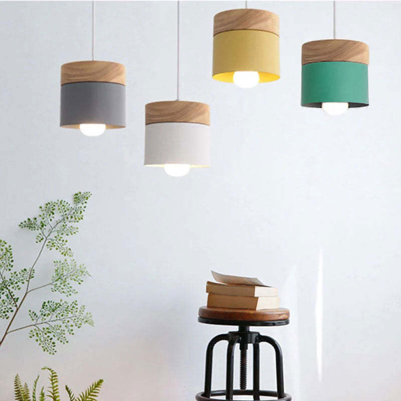 Valentina Modern Can Shape /Wood Pendant Light - Letslighting