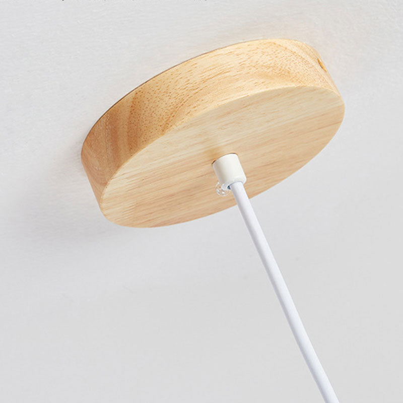 Muto Cylindrical Wood Pendant Light for Bedroom Kitchen Island - Letslighting