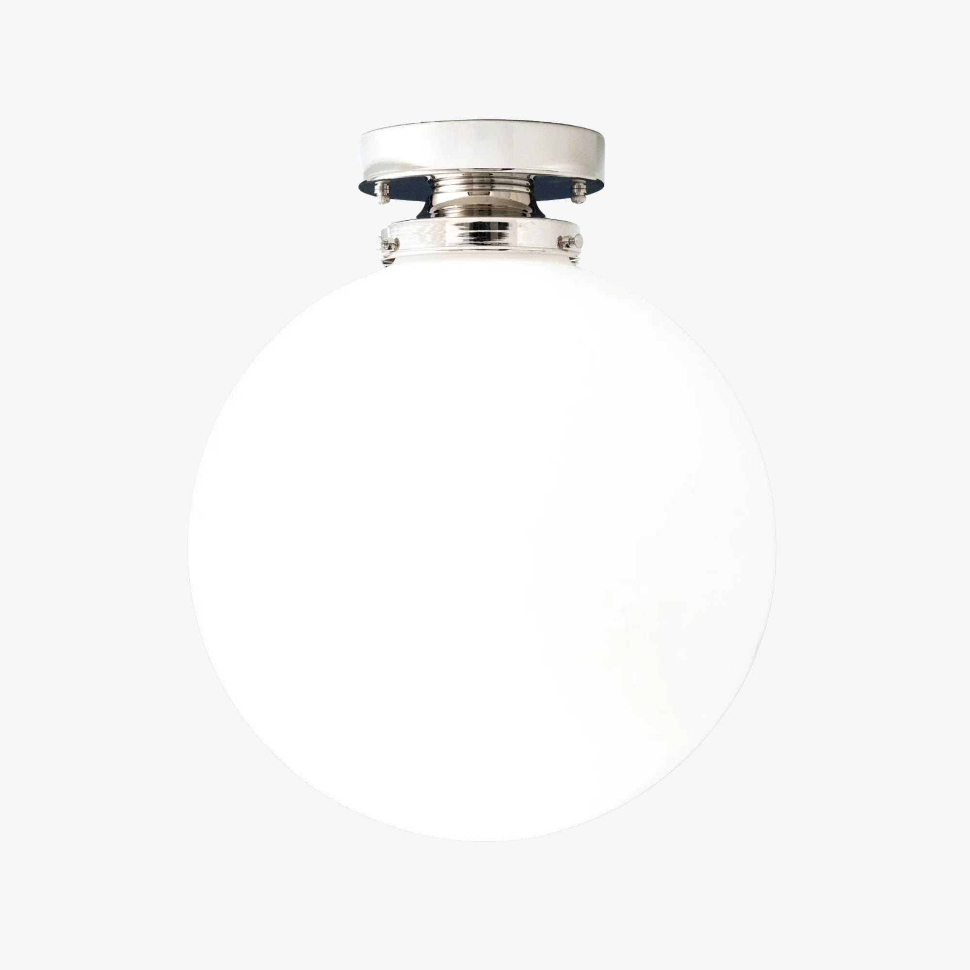 Pearl White Brass Globe Ceiling Light  Contemporary