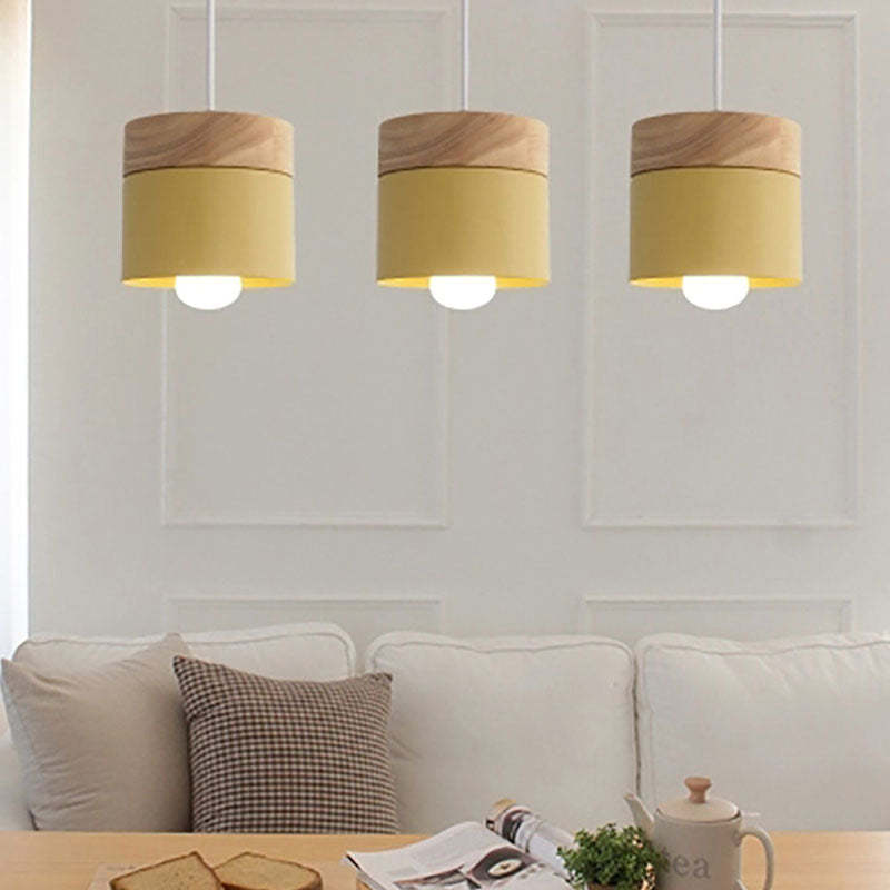 Valentina Modern Can Shape /Wood Pendant Light - Letslighting