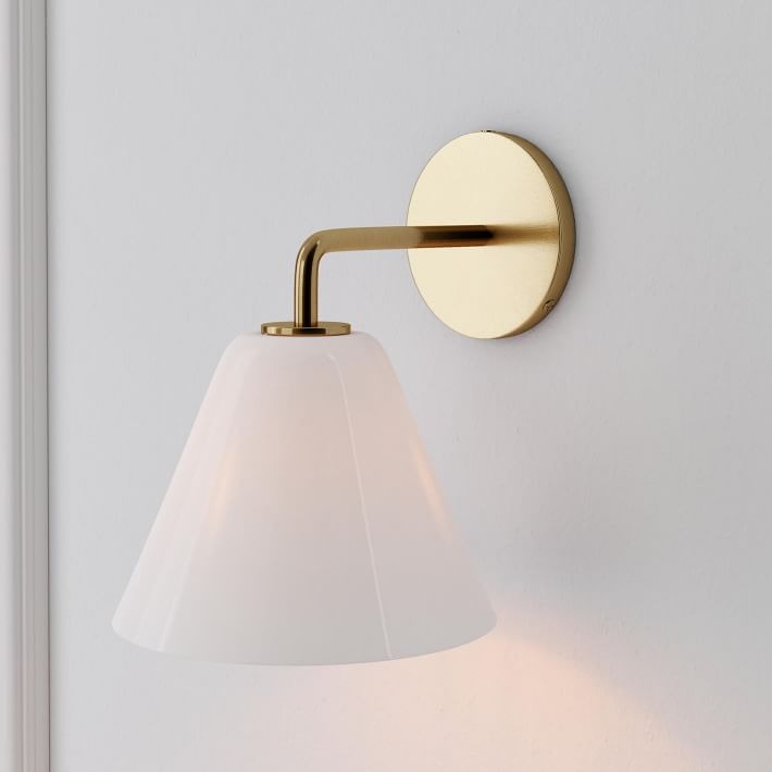 Cone Wall Sconce Milk Glass Living Room
