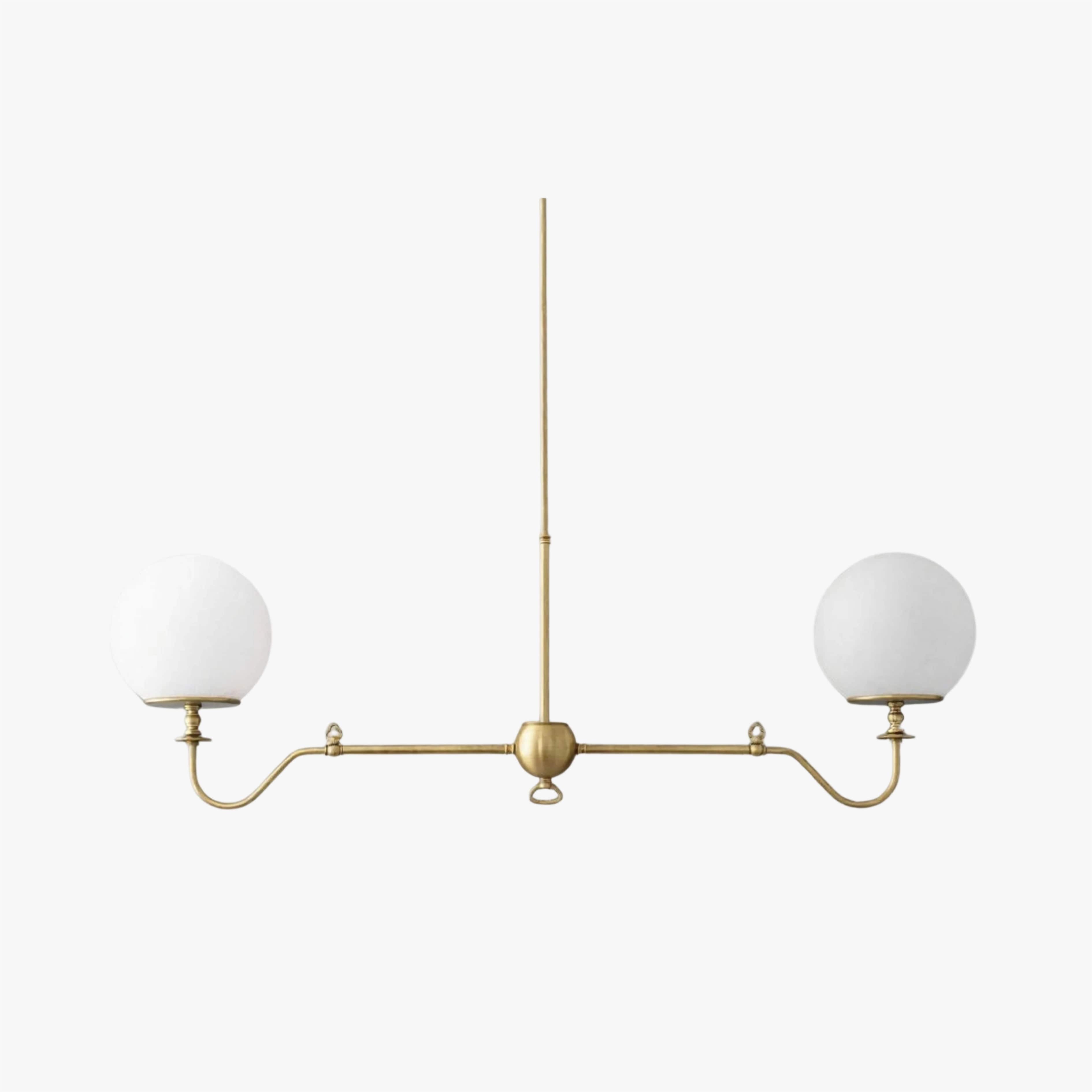 Pearl Glass Brass Chandelier