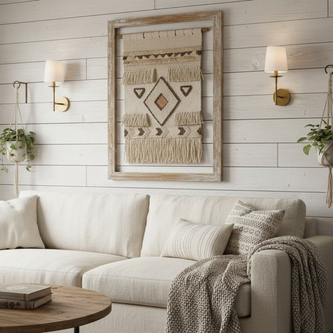 Lodge Brass Fabric Wall Light