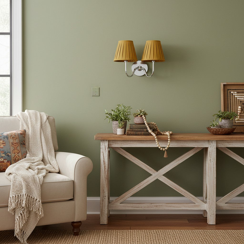 Grace Brass Linen Wall Lamp