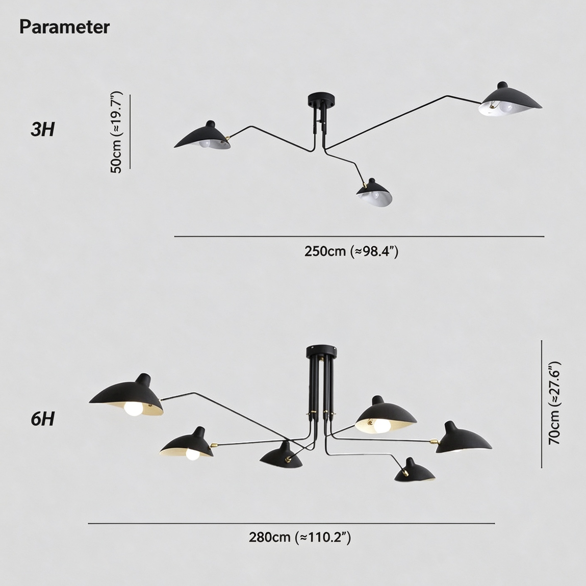 Arisha   Industry Three Arm Ceiling Light