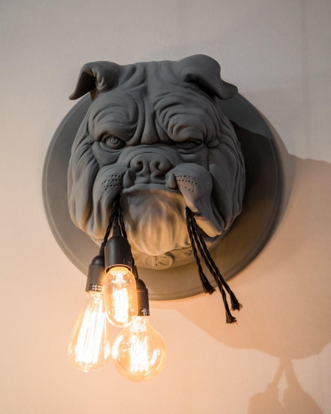 Lustra Wall Lamp Bulldog Sculpture Whimsical - Letslighting