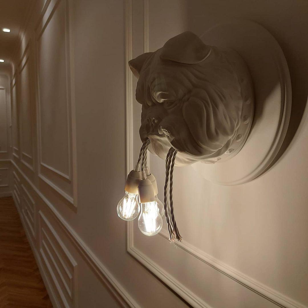 Lustra Wall Lamp Bulldog Sculpture Whimsical - Letslighting