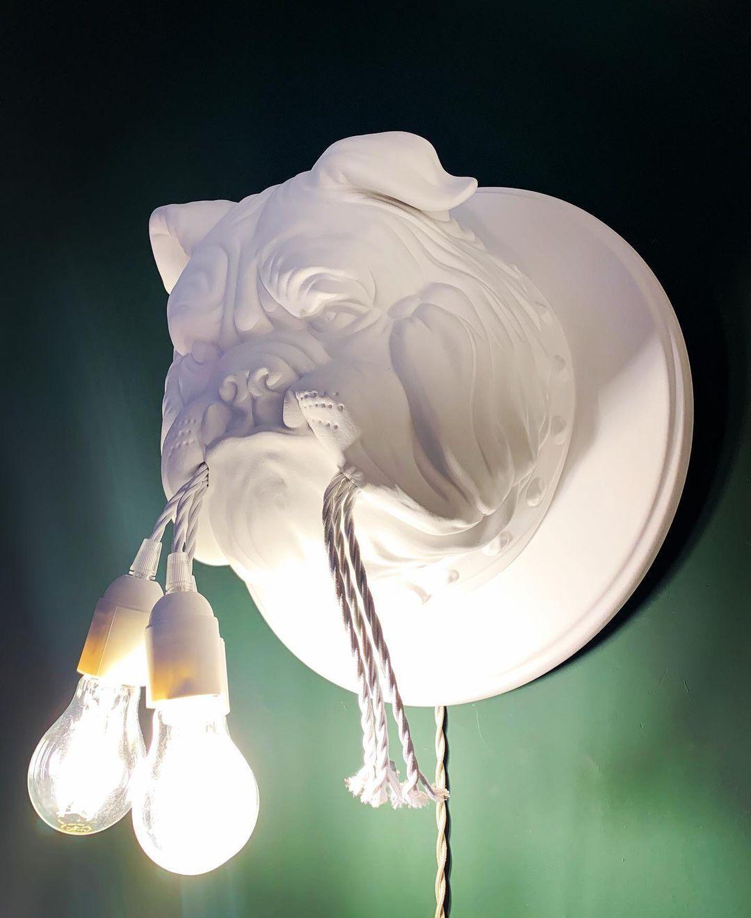 Lustra Wall Lamp Bulldog Sculpture Whimsical - Letslighting
