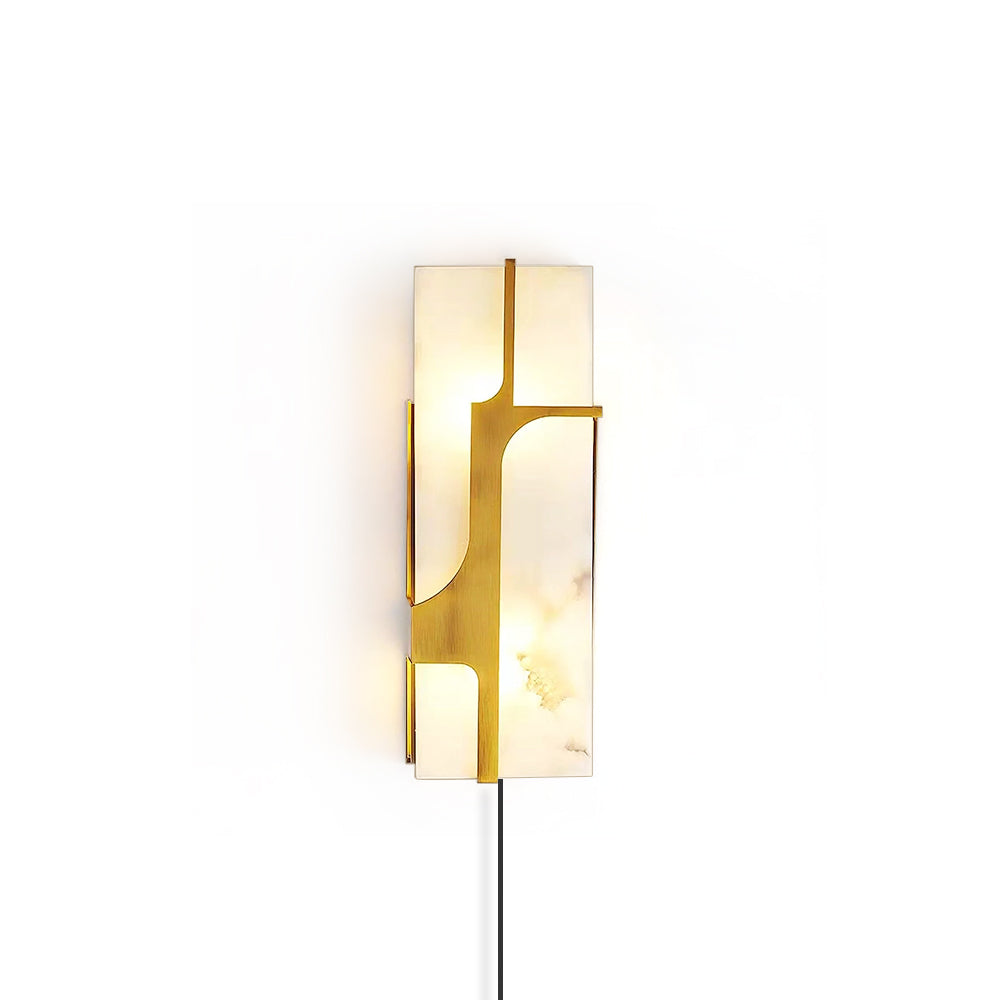Ariel Wall Lamp Plug-In Bronze & Alabaster - Letslighting