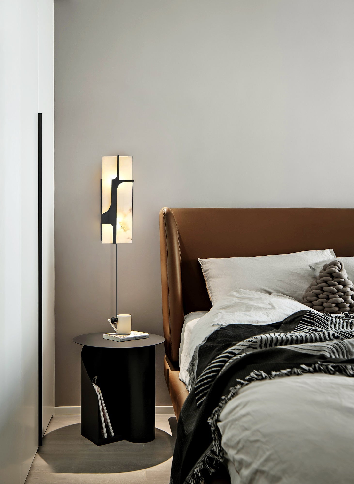 Ariel Wall Lamp Plug-In Bronze & Alabaster - Letslighting