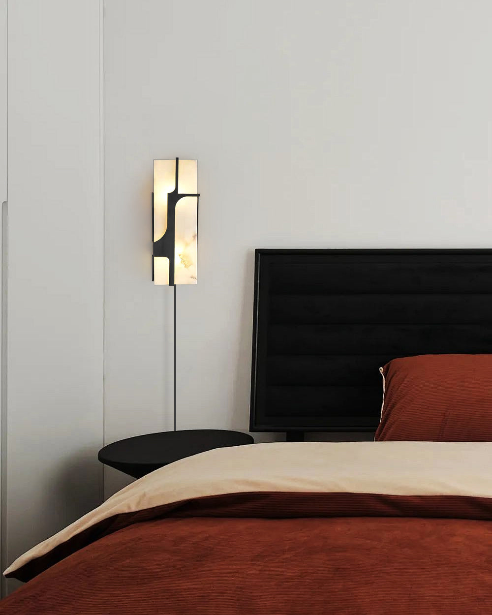 Ariel Wall Lamp Plug-In Bronze & Alabaster - Letslighting