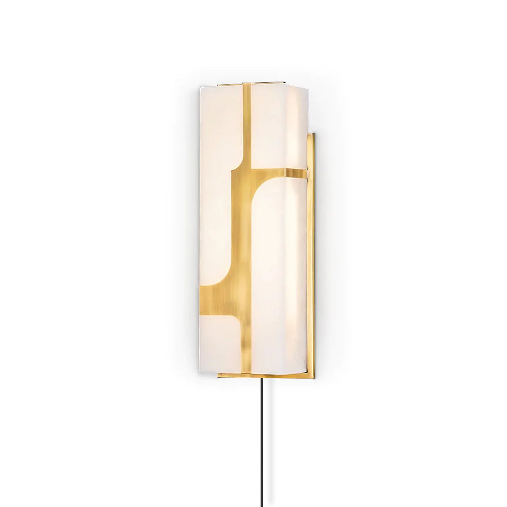 Ariel Wall Lamp Plug-In Bronze & Alabaster - Letslighting
