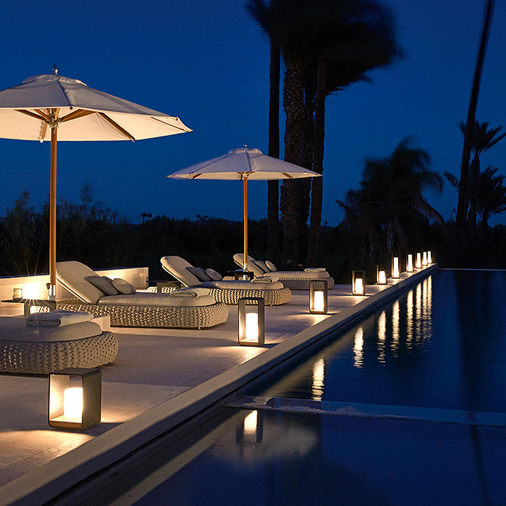 Ray Minimalist Cuboid Candle Outdoor Floor Lamp Garden