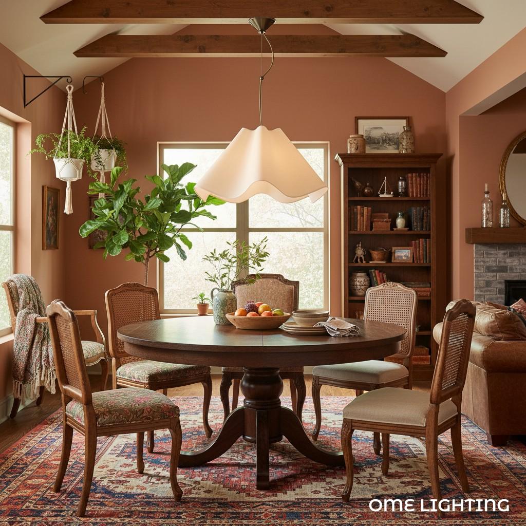 Curve Modern Linen Pendant Light