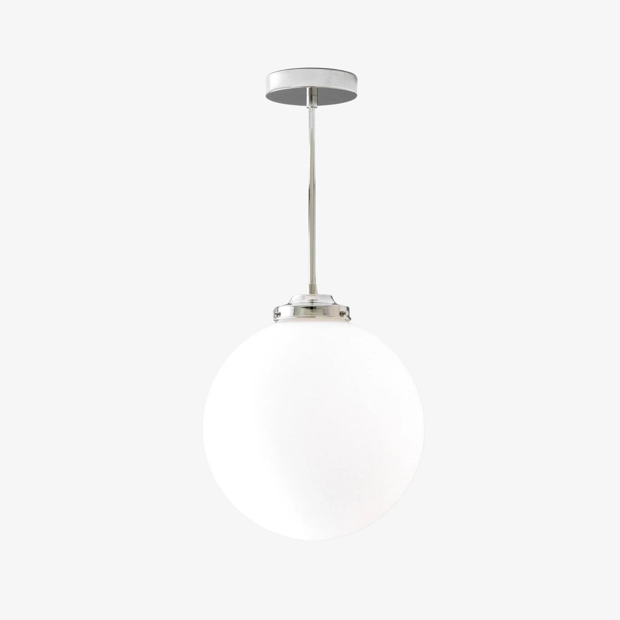 Pearl White Brass Globe Ceiling Light  Contemporary