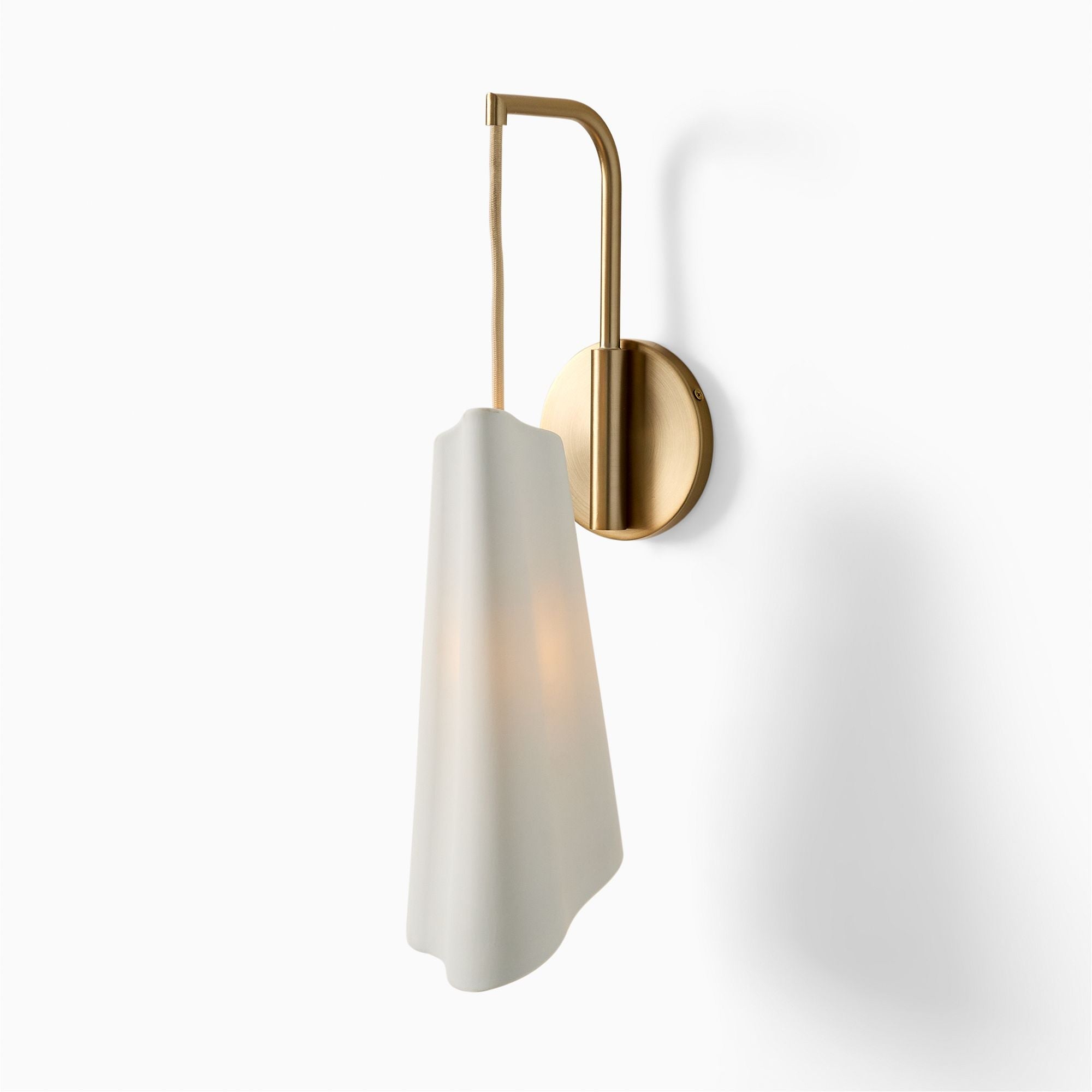 Slant Vintage Ceramic Wall Sconce Modern Brass Living Room