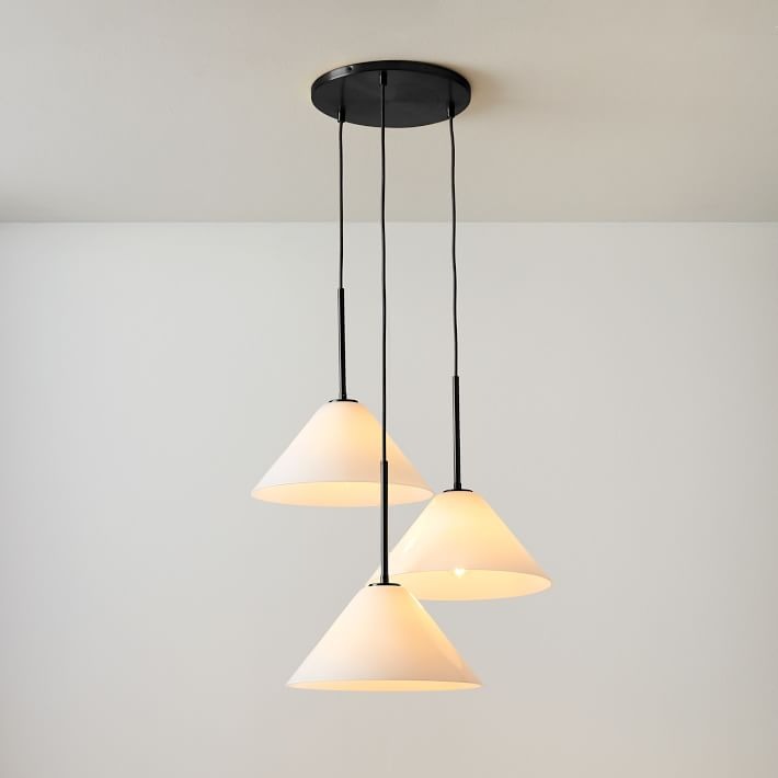 Cone 3-Light Brass Chandelier