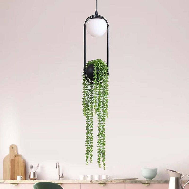 Natural Plant Pot Ball Pendant Light - Letslighting