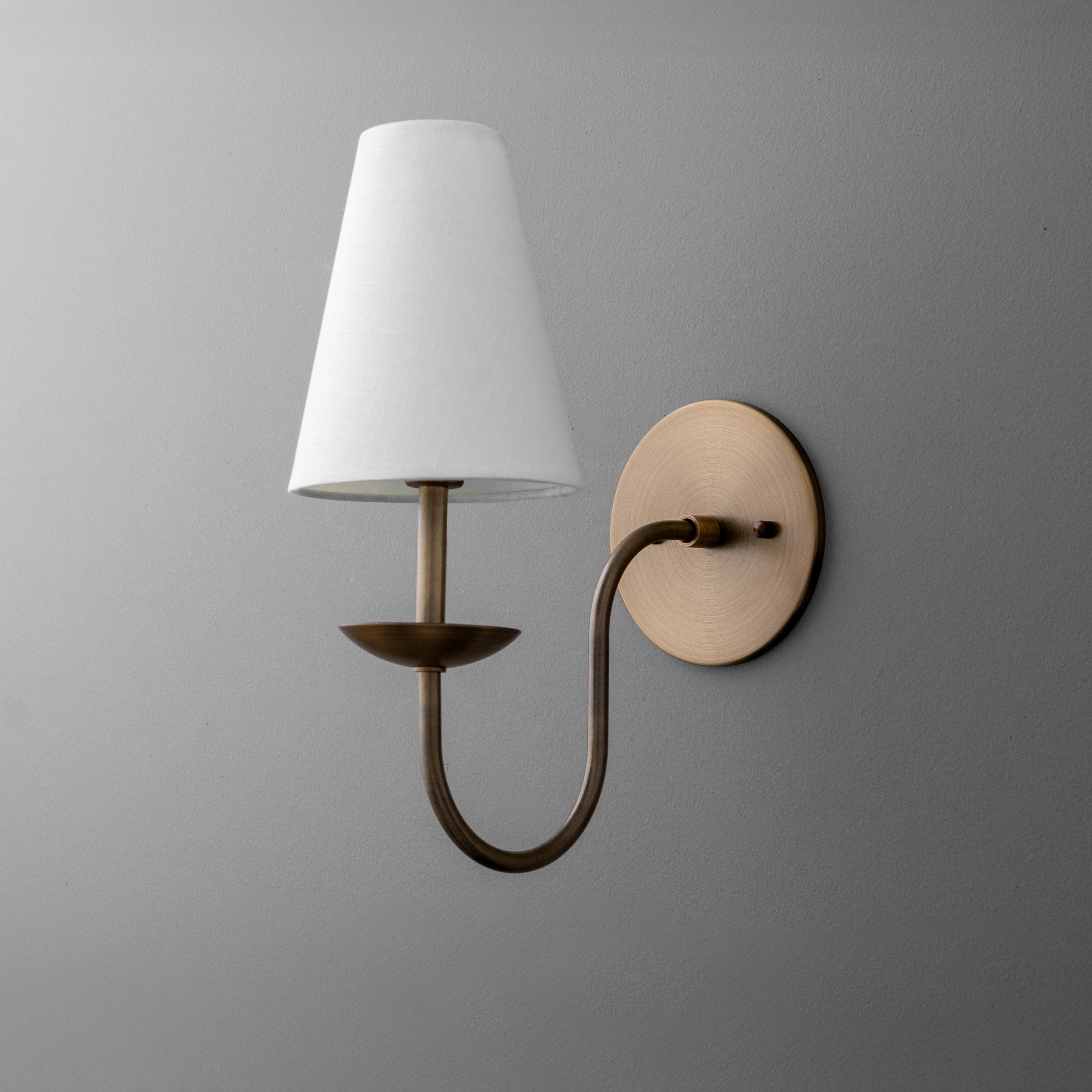 Disc Classic Wall Sconce White Linen Hallways
