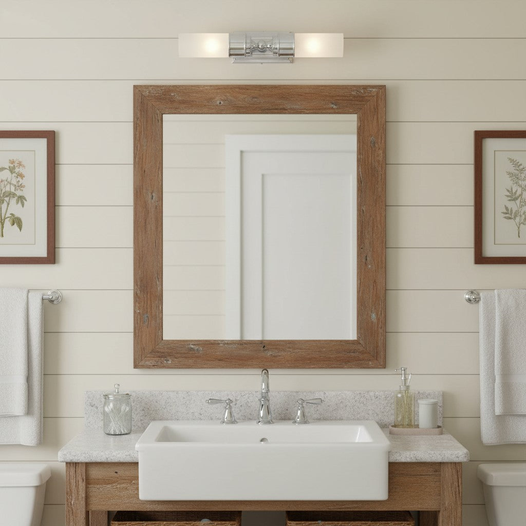 Elite Double Glass Contemporary Tube Wall Sconce Bathroom