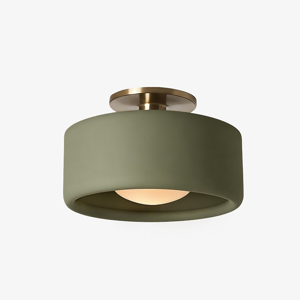 Kiln Porcelain Drum Ceiling Light