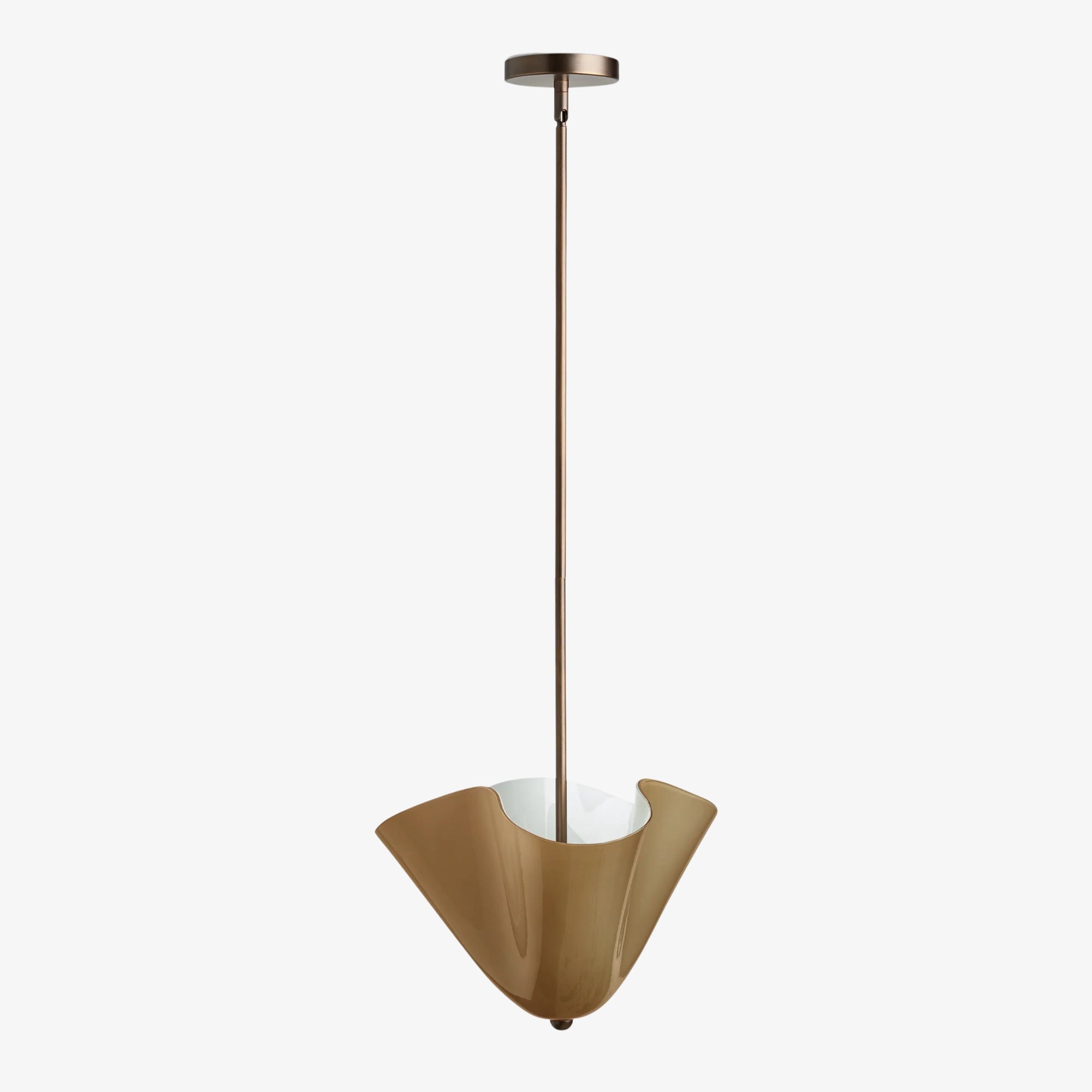 Musa Brass Pendant Light  Golden Glass Dining Room