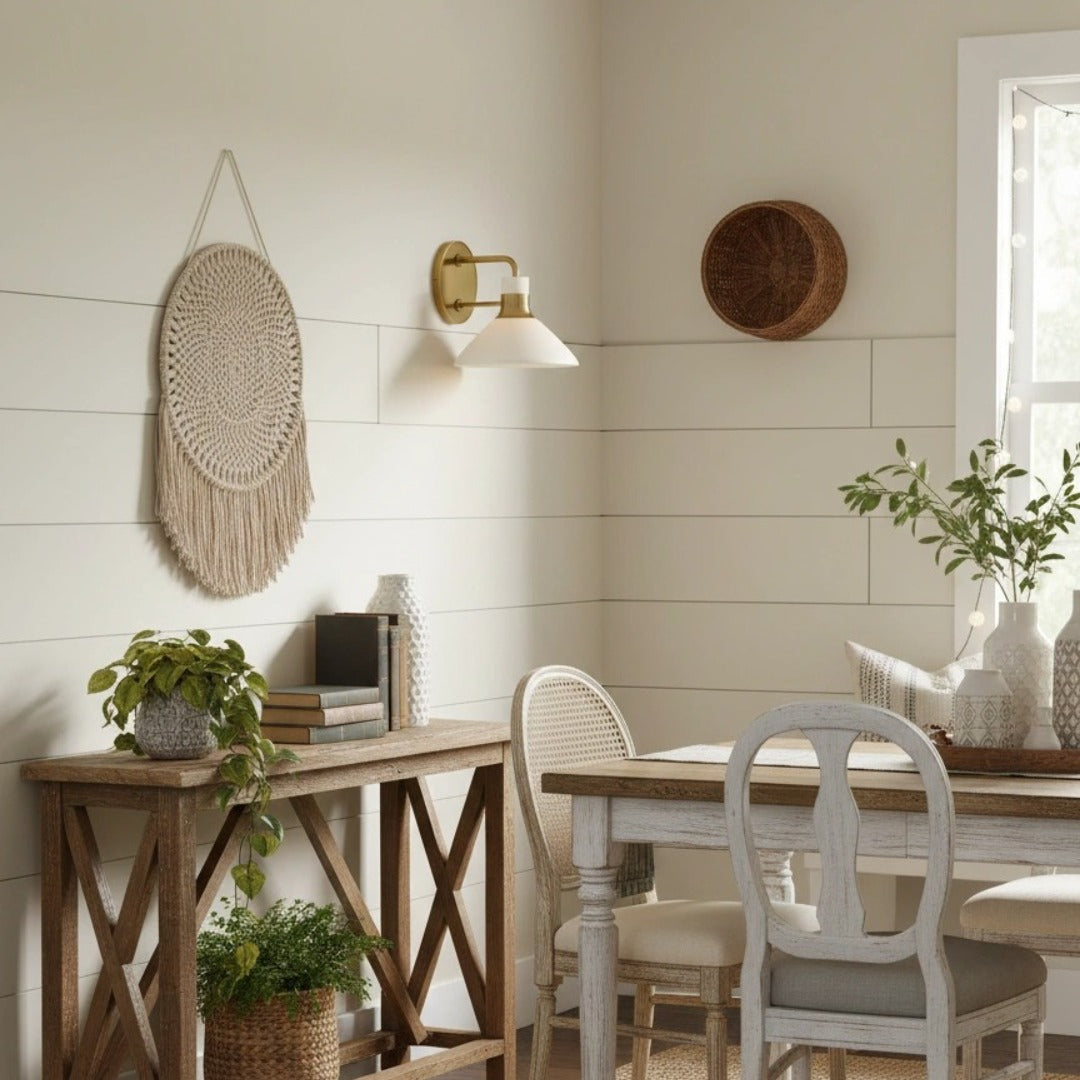 Tallow  Wall Lights for Living Room   Porcelain Sconce