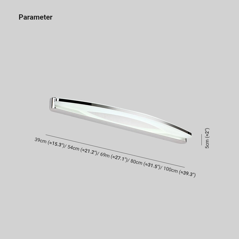Arisha Minimalist Vanity Wall Lamp, Chrome, Bedroom/Bathroom