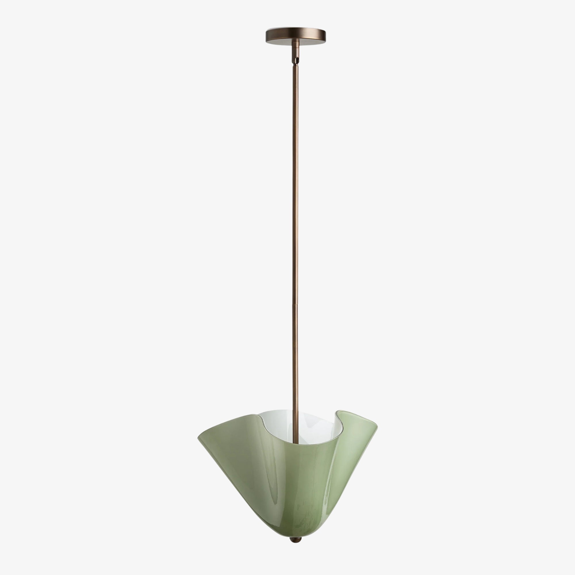 Musa Brass Pendant Light  Golden Glass Dining Room