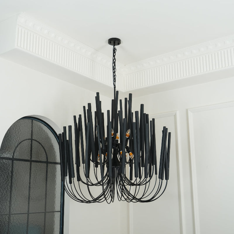 Ulshayra Postmodern Luxury Multi-Stick Wooden Chandelier - Letslighting