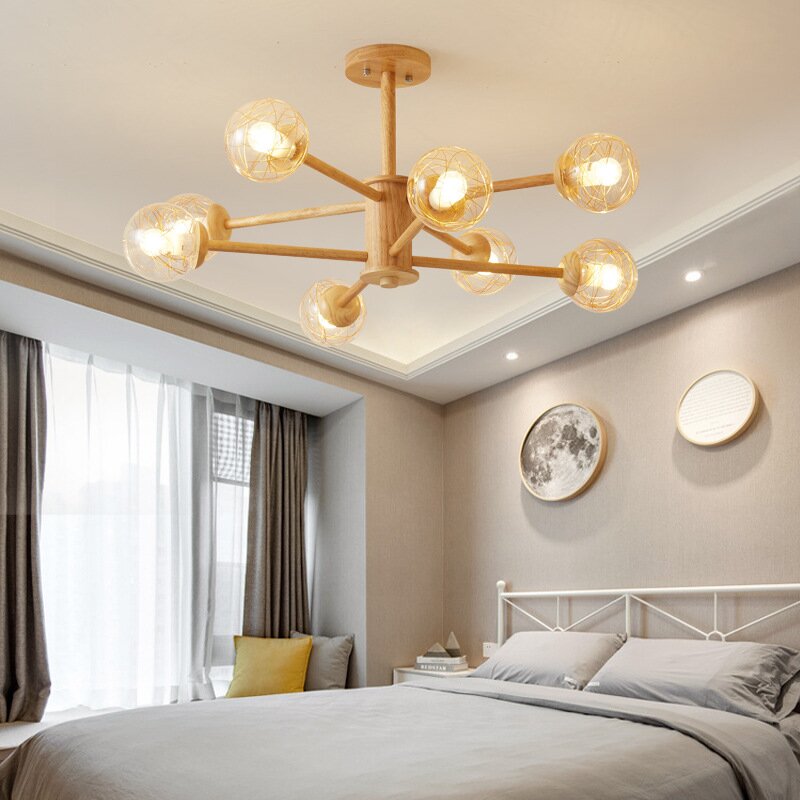 Muto Minimalist Bubble Wood/Glass Pendant Light - Letslighting
