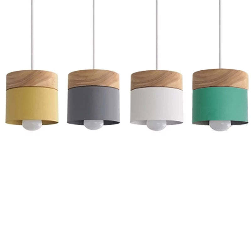 Valentina Modern Can Shape /Wood Pendant Light - Letslighting