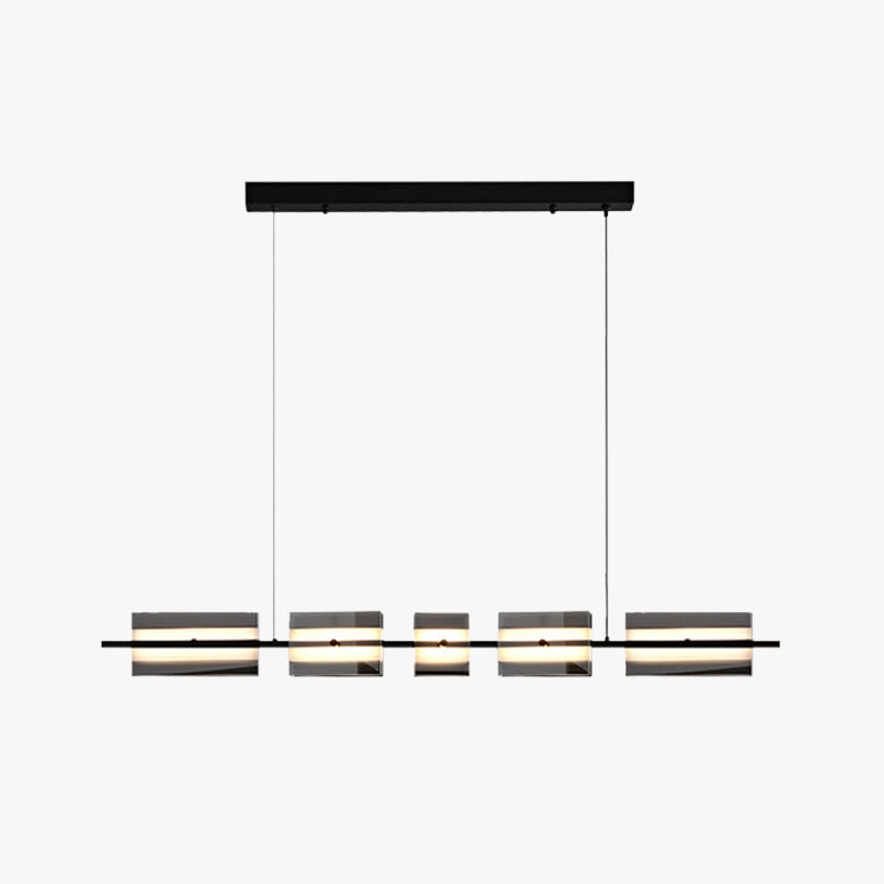 Arisha Modern Nordic Linear Copper Glass Pendant Light Brass - Letslighting