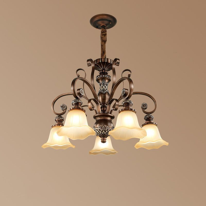 Arisha Retro Flower Pendant Light Glass Living Room Bedroom - Letslighting