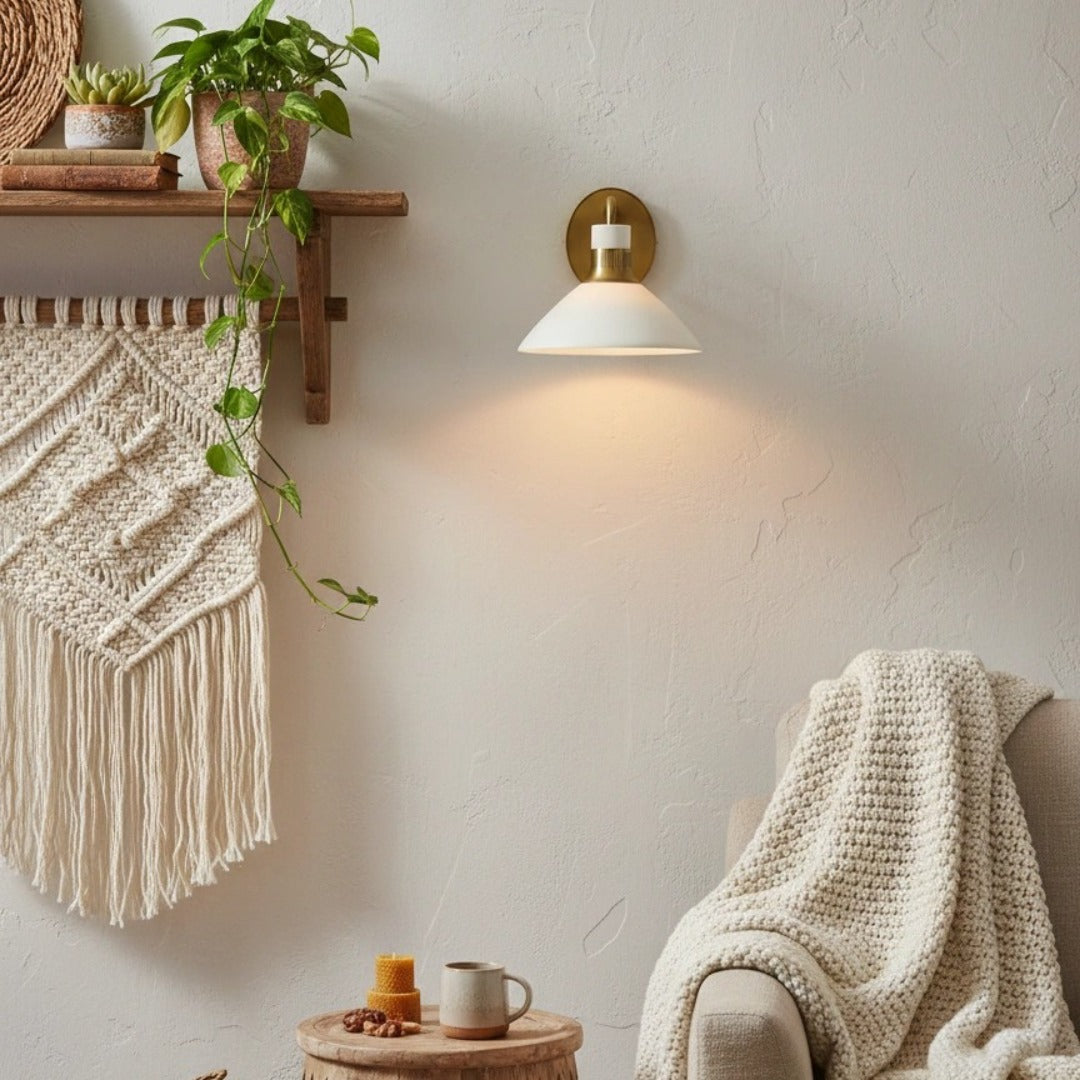 Tallow  Wall Lights for Living Room   Porcelain Sconce