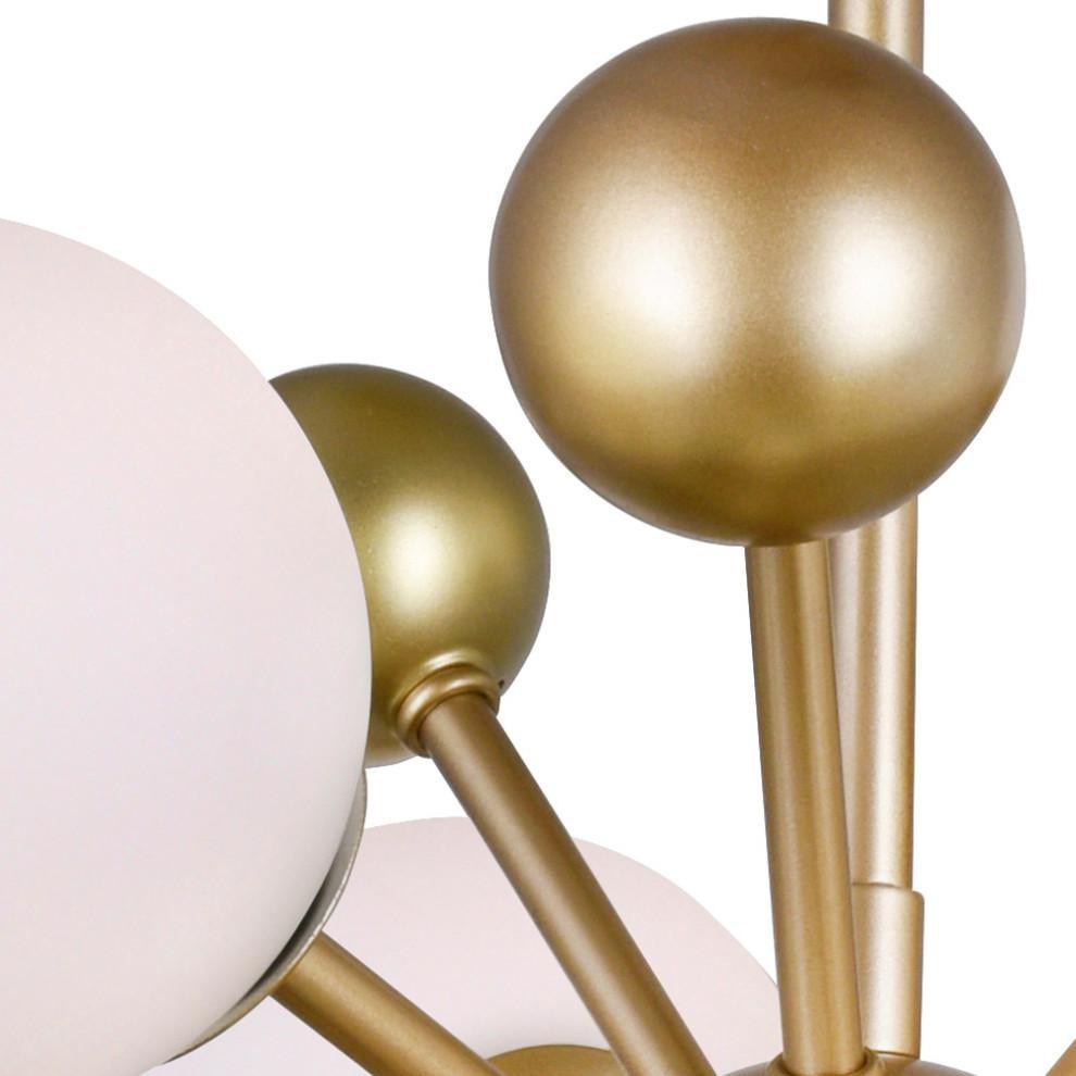Lustra Chandelier Brass Opal Globe - Letslighting