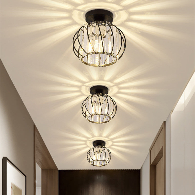 Modern Globe Crystal Cage Ceiling Light - Letslighting