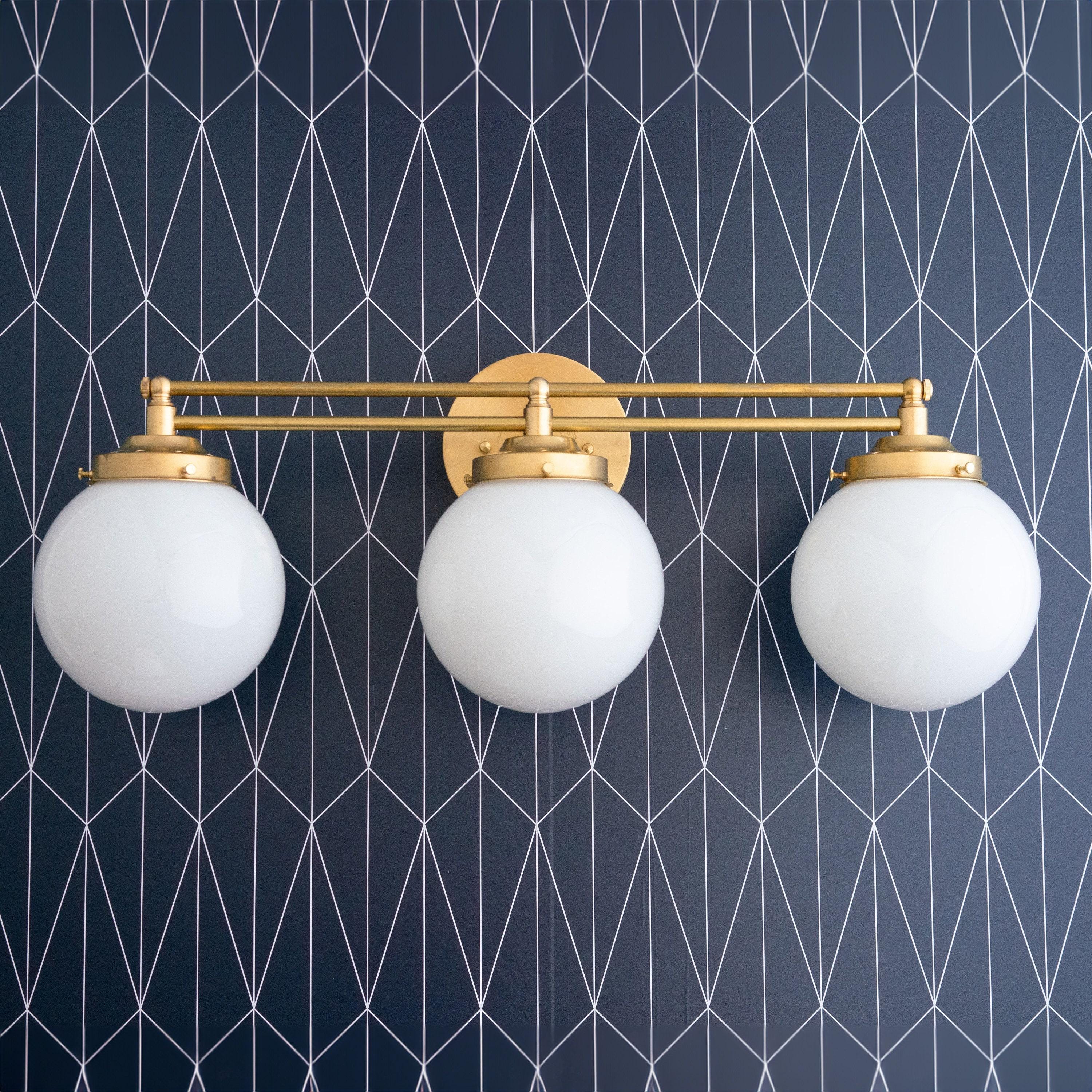 Pearl Wall Sconce Milk Glass Antique Brass  for  Bedroom
