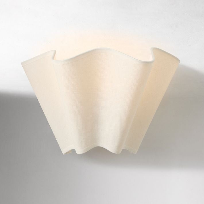 Curve Scalloped Linen Wall Lamp