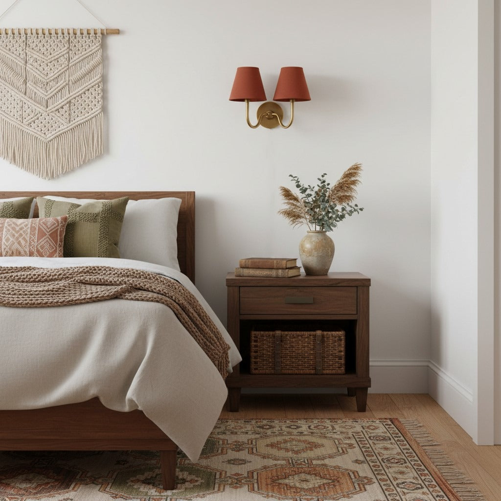 Grace Brass Linen Wall Lamp