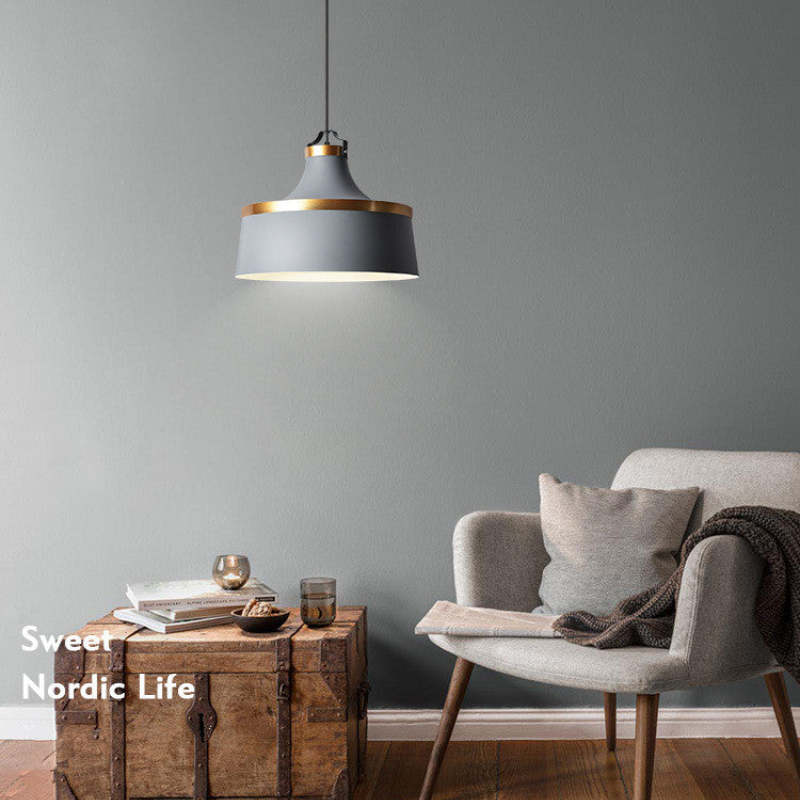 Valentina Modern Colorful Single Pendant Light, Metal Shade