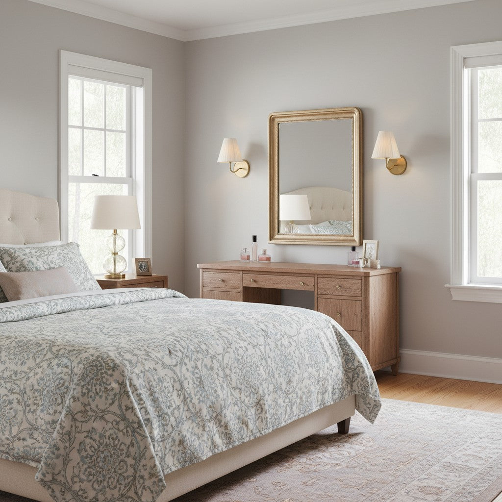 Lithe Wall Light with Linen Fabric Shade Hallway