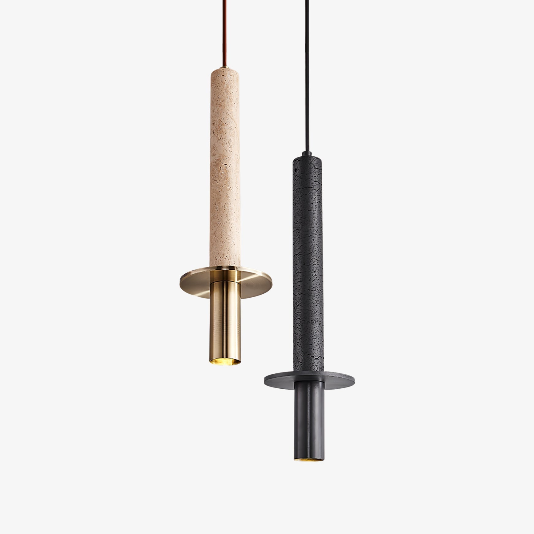 Avdoryra Dual Cylinder Travertine Pendant Light - Letslighting
