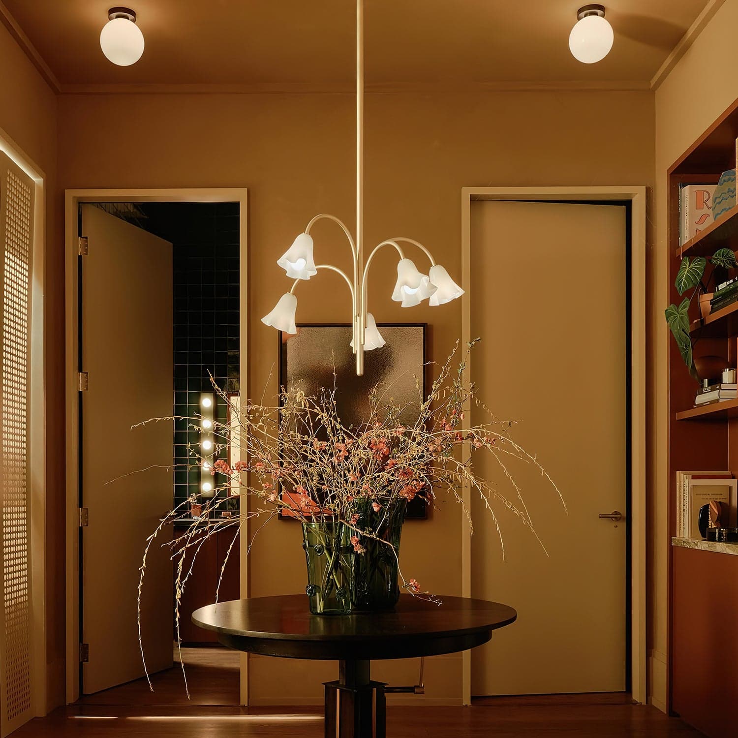 Musa Arched Arm Floral Chandelier Romantic Bedroom