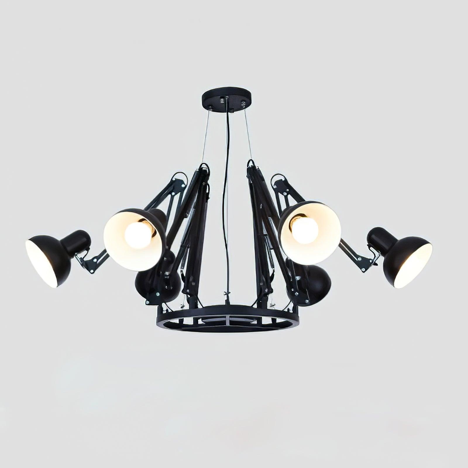 Lustra Chandelier Black Adjustable Multi Arm - Letslighting